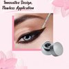 Eyeliner Brush Fine Angled Set - For Liquid Gel Liner Applicator Bent Stencils Thin Pencil Pen Real Small Sharpener Angle Wing Tips Firm Makeup Brushes Black Stamp Winged Kit Flat Waterproof Cat Eye