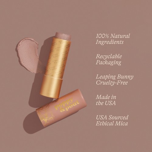 Poppy & Pout All Natural Lip Tint, Cardboard Tube, Hand-Filled, Beeswax, Vitamin E, Coconut Oil, Cruelty Free, All-Natural Shades (Faye)