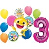 Anagram Baby Shark Girl 3rd Birthday Party Supplies Balloon Bouquet Decorations