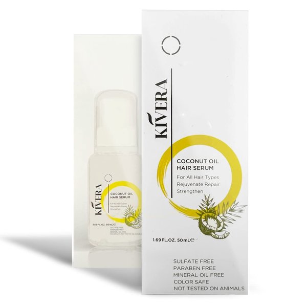 Coconut Oil Hair Serum - Hair Growth Serum for Rejuvenate & Strengthen Hair - Anti Frizz Hair Serum for Damaged Hair - Hair Oil Serum for Men & Women, 1 Pack