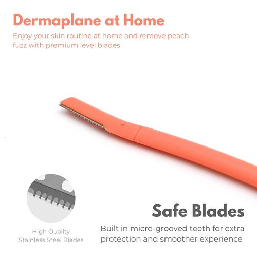 Chaosss &., Facial Fuzz-Free Razor, Eyebrow Trimmer Chaosss Co. Professional Exfoliating Dermaplaning Tool, Peach Fuzz Shaver and Multipurpose Home Skin Care for Women and Men (Pack of 4)