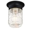 Design House 587220 Jelly Jar 1-Light Indoor/Outdoor Flush Mount Ceiling Light, Black
