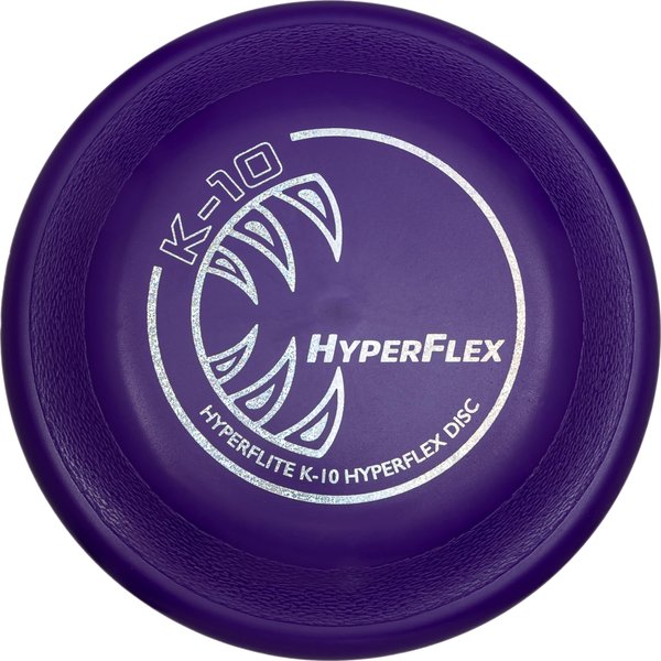 Hyperflite K-10 HyperFlex Dog Flying Disc • Canine Competition-Approved Flying Disc • Tough and Flexible • Puncture Resistant • 8.75 Inch/150 Grams • Purple