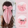YosaiHom Hair Bows for Women, Bow Hair Ribbons for Girls, Bow Hair Clips for Women, Silky Satin Oversized Long Tail Bow Claw Clips, Cute Hair Accessories for Women (4PCS-A)