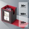 HSMH MTG Deck Box for Commander Display,Deck Box Fits 100 Double Sleeved Cards Applicable to All Card transactions Such as TCC/CCG/EDH (Black Red)