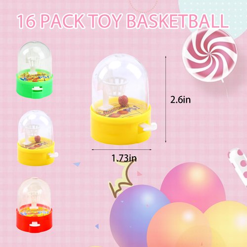 Zasnynua 16 PACK Mini Basketball Games Toys, Finger Handheld Basketball Shooting Games, Party Favors Decorations Classroom Rewards Carnival Prizes for Kids