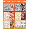 winthrop 36 Sheets All Holiday Nail Art Stickers, Mixed Season Nail Decals Set for All Year, Spring Summer 3D Self-Adhesive Colorful Pegatinas Uñas Daisy Butterfly 4th of July Halloween Christmas