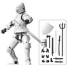 MEIEST Knight Armor Action Figure,Multi-Jointed Movable Robot Mannequin T13,Multiple Accessories, Desk Decoration, Creative Gifts (White)