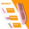 Qjaiune 6PCS Travel Foldable Brush Comb Portable Folding Comb, Anti-Static Hair Comb Mini Pocket Comb, Double Headed Hair Brush Hairdressing Tools Plastic Folding Comb for Men Women (Pink)