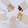 Reusable, Eco-Friendly 4"x6" Cotton Thick Single Drawstring Muslin Bags - Premium Quality (Natural Color) for Gift Bags, Hangover Kit Bags, Produce Bags, Tea Bags for Loose Leaf Tea, Sachet Bags