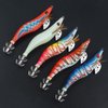 5pcs Luminous Squid Jigs Saltwater Fishing Lures Glow Tail Squid Jig Hooks Stainless Steel Needles Cuttlefish Sleeve Squid Jig Baits Night Fishing