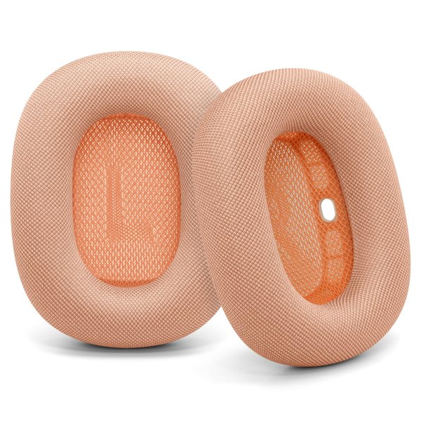 Ear Cushions Replacement for 2024 AirPods Max - Mesh Fabric Ear Pads for Apple Air Pods Max Over-Ear Headphones, Durable Ear Covers (Orange)