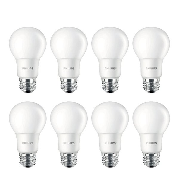 Philips LED Basic Frosted Non-Dimmable A19 Light Bulb - EyeComfort Technology - 1500 Lumen- Soft White (2700K)- 14W=100W - E26 Base - Old Version - Indoor - 8-Pack