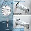 Dreyoo Tub Spout Kit Compatible with American Standard 8888026.002, Slip On Diverter Tub Spout Replacement with Metal Cover Ring and Foam Gasket, Fits 1/2'' Copper Water Tube (Polished Chrome)
