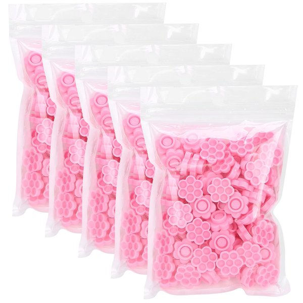 500pcs Eyelash Extension Glue Holder, Flower Shaped Eyelash Grafting Glue Pad Lashes Glue Cup Honeycomb Tattoo Ink Cup,