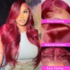 Body Wave 99j Burgundy Lace Front Wigs Human Hair 13x4 HD Transparent Frontal Wigs Pre Plucked with Baby Hair 180 Density Wine Red Colored Wigs for Women 28inch