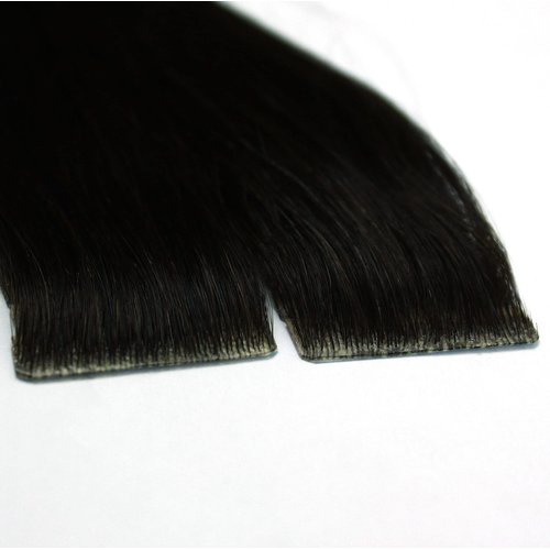 20 Pcs X 18" Tape In PU Machine Injected Invisible Seamless Remy Human Hair Extensions (#1 Black)