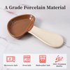 YumiPLUS Mushroom Spoon Rest for Kitchen Counter,Ceramic Spoon Holder for Stove Top,Cute Spatula Rest for housewarming,Large Porcelain Utensil Rest,Easy to Clean,Dishwasher Safe(Brown)