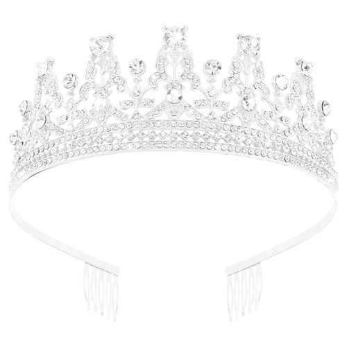 Crown and Tiaras for Women Birthday Crown for Girls Renaissance Prom Accessories Birthday Tiara for Women Bride Headband Fairy Crown, Adult Birthday Celebrations,Girls Gifts Outfit Silver