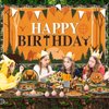 165 Pcs Hunting Birthday Party Decorations Deer Birthday Party Decorations Includes Hunting Backdrop Balloons Cake Cupcake Topper Plates Paper Cup Knives Forks Spoons Tablecloths(Backdrop)
