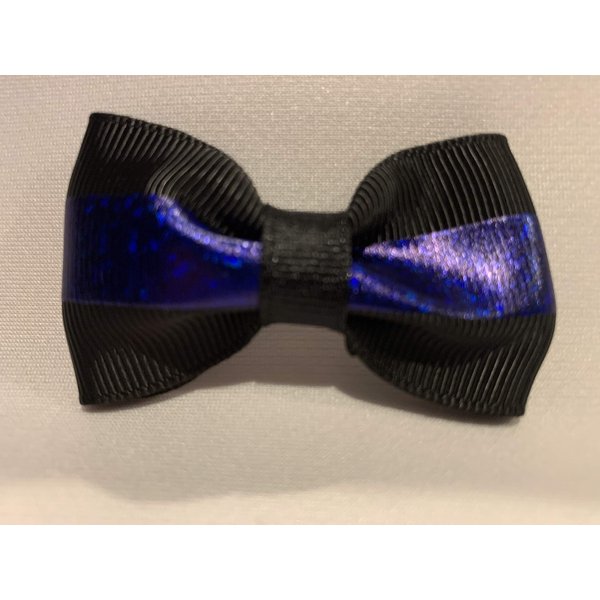 Police Girl Hair Bow, Officer Bow, Thin Blue Line Bow, Girls Hair Accessory, Partially Lined Alligator Hair Clip