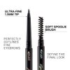 Waterproof Dual-Sided Fine Tip Brow Pencils Pack,Ultra-Fine Mechanical Pencil,Draws Tiny Brow Hairs, Defines, Fills Brows, Shapes, Contours, Combs, (Pack of 1)-Black