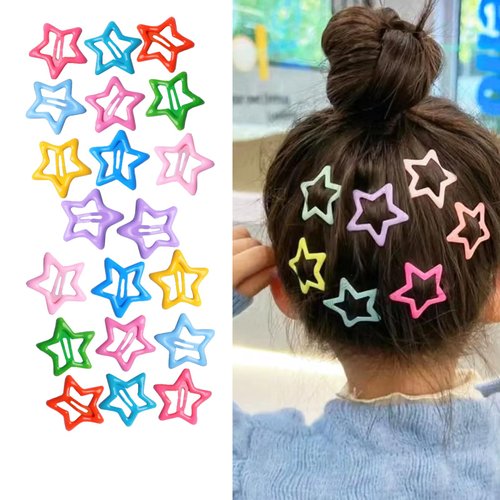 Star Hair Clips Exquisite Delicate colorful Hair Pins Accessories Metal Crystal Snake Hair Clips Set for Holiday Party Costume Accessories for Girls Women (10 Pair #B)