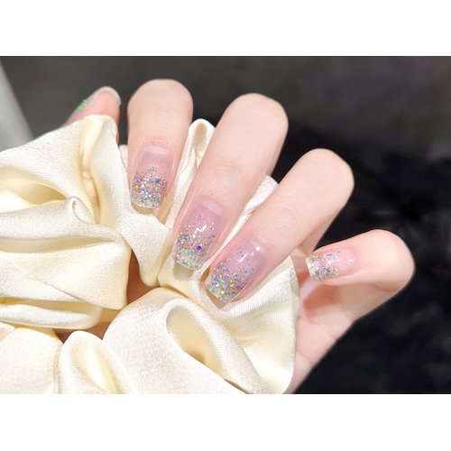 LIFOOST Full Cured Gel Nail Strips Glitter Gel Nail Polish Stickers 20 Extra-Long Gel Manicure Strips (glitter8)