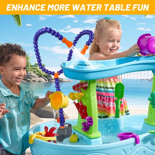 PracticeJQDEN Durable Water Table Pump, Ultra Quiet Water Pump for Water Table, Outdoor Water Game Toys for Kids, Splash Pond Water Table Accessories, 25W Black