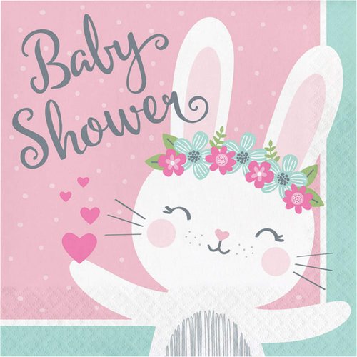 Creative Converting Pastel Bunny Baby Shower Luncheon Napkins - 16pcs