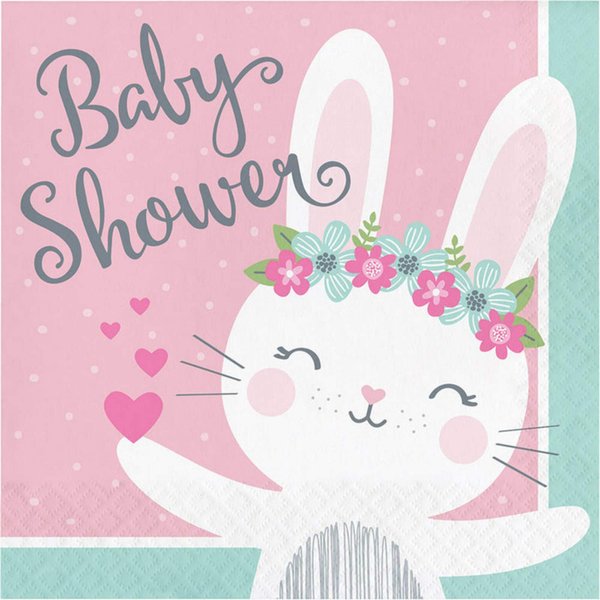 Creative Converting Pastel Bunny Baby Shower Luncheon Napkins - 16pcs