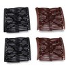 4 Pieces Stretchy Double Comb Hair Clip Adjustable Elastic Hair Comb for Thick Curly Hair Adjustable Majic Hair Clip Comb Hair Accessories(Coffee and Black)