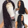Siyun Show 30 Inch Deep Wave Lace Front Wigs Human Hair 13x4 HD Lace Frontal Wigs Human Hair Pre Plucked Curly Lace Front Wig Human Hair Wig Deep Wave Curly Wigs Brazilian Hair 150% Density