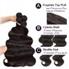 Human Hair Bundles Body Wave 4 Bundles (30 28 26 24 inches) 14A Grade Brazilian Virgin 100% Unprocessed Human Hair Body Wavy Bundles Natural Black Weave Hair Extensions