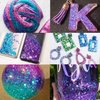 𝐆𝐀𝐁𝐎𝐗 8 Jars Cosmetic Chunky Glitter Purple Pink Green Color Mix, Holographic Nail Resin Glitter, Fine Powder+1mm+2mm+3mm Sequins Flakes, Iridescent Art Glitter Set for Body Face Eyes Hair Crafts
