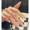Artquee V French Tip Press on Nails Long Pink White Coffin Fake Nails Tips Glossy Full Cover Acrylic Nail Artificial Nail Art Reusable Stick on Nails Kit for Women - 30Pcs in 15 Sizes