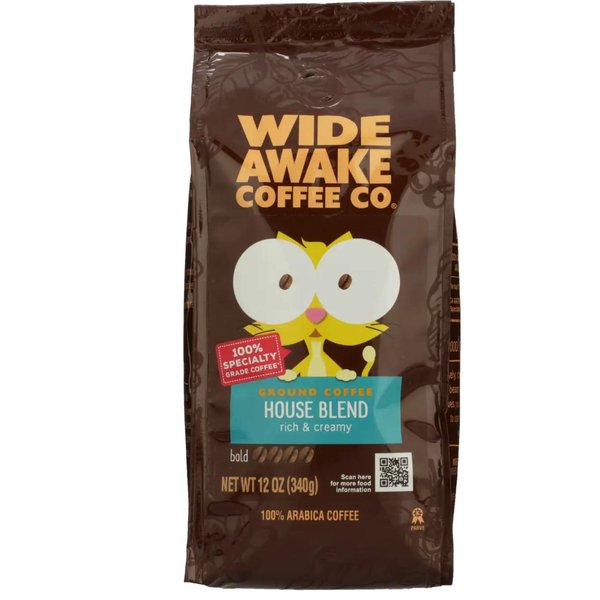 Wide Awake Coffee House Blend Ground Coffee, 12 Ounce