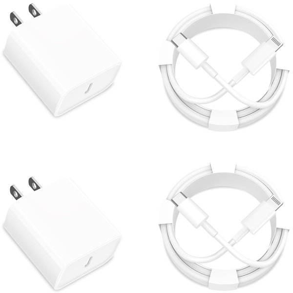 [Apple MFi Certified] iPhone Charger Fast Charging, Redpark 2Pack PD 20W USB-C Power Adapter Type-C Wall Charger with 6FT Type-C to Lightning Cable for iPhone 14 13 12 11 Pro Max XS XR X iPad AirPods