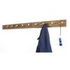 PegandRail Oak Coat Rack with Solid Brass Double Style Hooks (Walnut, 20" x 3.5" with 4 hooks)