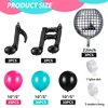 Music Balloons Birthday Balloon Garland Arch Kit, Disco Ball Balloon, 5 Inch 10 Inch Rose Red Blue Black Latex Balloon, Music Note Foil Balloon for Karaoke Birthday Decor (Classic Series)