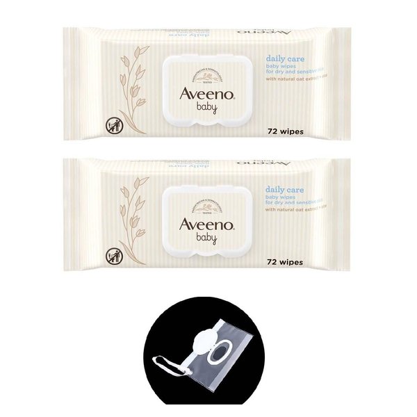 Baby Daily Care Wipes - Cleanse Gently and Efficiently - Baby Wipes - Baby Essentials - 72 Wipes x 2 + Wipes Pouch