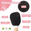 Fatima's Garden Exfoliating Kessa Glove for Body & Face - Deep Cleansing Mitt for Dead Skin Removal - Natural & Durable Moroccan Spa Scrubber - Perfect for Hammam, Bath, and Shower (4 black gloves)