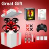 UNTEI 2 In 1 Mini Drones for Kids Remote Control Drone with Land Mode or Fly Mode, LED Lights,Auto Hovering, 3D Flip,Headless Mode and 3 Batteries,Toys Gifts for Boys Girls (Red)