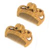 Sitronugras Pocket Size Natural Sandalwood Hair Comb,Carved Green Sandalwood Hair Comb，Anti-Static Detangling Fine Tooth Wooden Comb for Women Kids 2pcs with free pouch