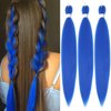 Dark Blue Pre stretched Braiding Hair, 26 Inches Kanekalon Box Braids Hair Extensions, 3 Packs Yaki Texture Braiding Hair Pre stretched