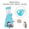 Guardians Hamster Water Bottle,Little Pet Automatic Drinking Bottle with Food Container Base Hut Hanging Water Feeding Bottles Auto Dispenser for Small Animals(80ml,Blue)