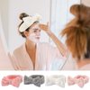 WQINX 4 Pack Spa Washing Headbands headbands for women's hair headband for washing face spa headband makeup headband hair bow bow, microfiber women's skin care headbands for facial cleansing