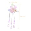 1 Pair Floral Tassel Headdress Barrettes for Women Thin Hair Traditional Hair Clip Flower Hair Clip Asian Hairpins Chinese Hair Barrette Plastic Purple The Flowers Girl Child Walk