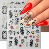 3D Black Gold Dragon Nail Art Stickers for Nail Designs Ink Dragon Nail Stickers for Women Nail Decals for Nail Art Chinese Character Mahjong Dragon Stickers for Nails Decor New Year Nail Decorations