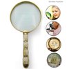 Meridian Nauticals Solid Brass Mother of Pearl 10X Magnifier, Handheld Reading Magnifying Glass, Best for Reading, Crossword Puzzle, Rocks, Coins, and Stamps